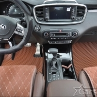 Коврики текстильные на Kia Sorento III Prime 3 ряда (2014-2020)